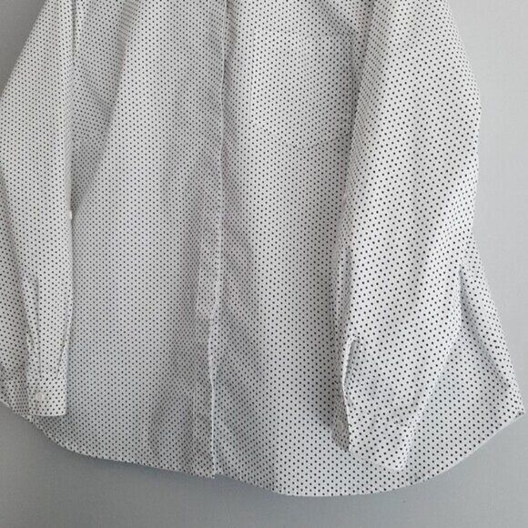 IN EVERY STORY Penningtons Utility Sleeve Button Down Shirt Polka Dot B&W Sz 1X - Picture 8 of 16